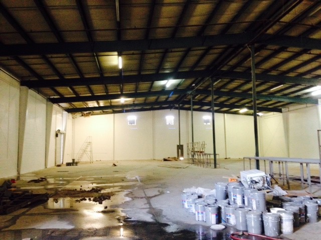 Large commercial warehouse interior painting